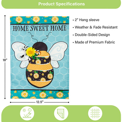 Home Sweet Home Bee Linen Garden Flag - Tampa Home & Garden Store