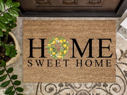 "Home Sweet Home" Doormat Flower Wreath O in Home Sweet Home Doormat - Tampa Home & Garden Store
