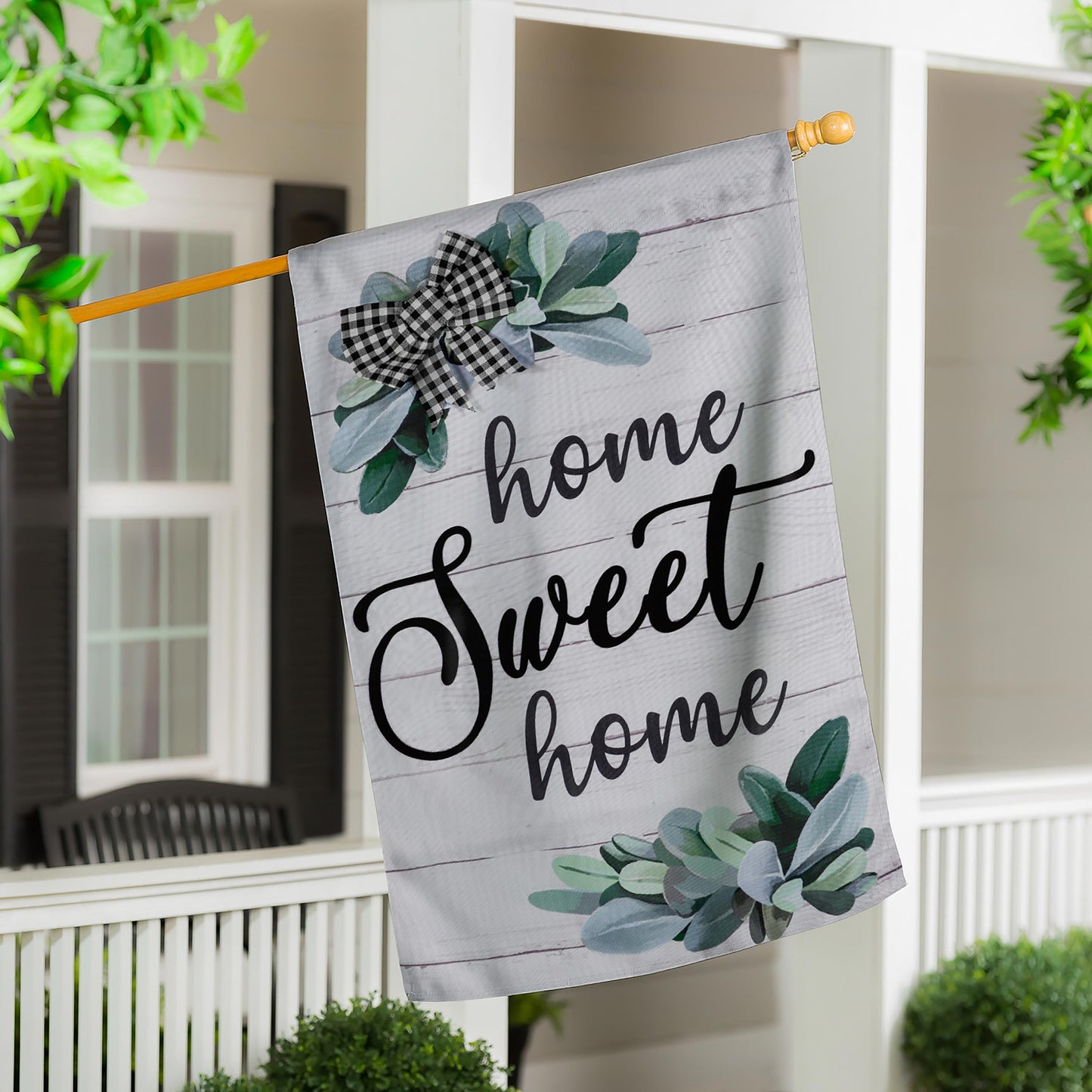Home Sweet Home Eucalyptus House Burlap Flag - Tampa Home & Garden Store