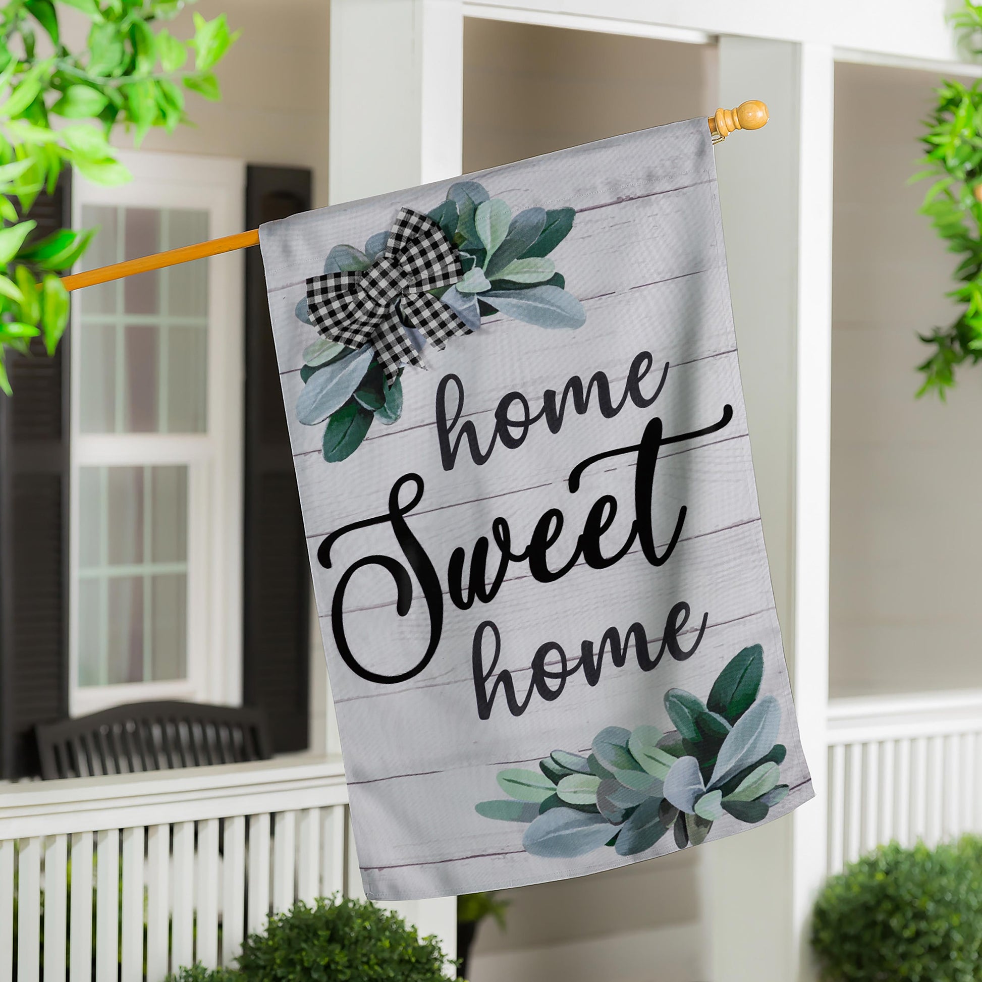 Home Sweet Home Eucalyptus House Burlap Flag - Tampa Home & Garden Store