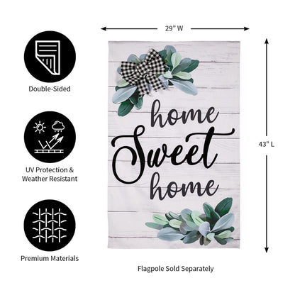 Home Sweet Home Eucalyptus House Burlap Flag - Tampa Home & Garden Store