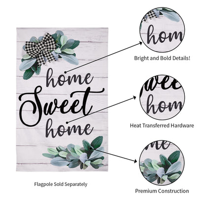 Home Sweet Home Eucalyptus House Burlap Flag - Tampa Home & Garden Store