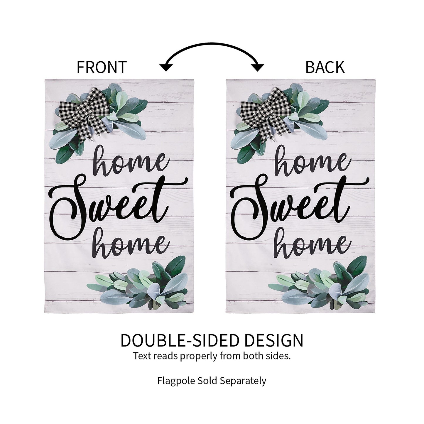 Home Sweet Home Eucalyptus House Burlap Flag - Tampa Home & Garden Store