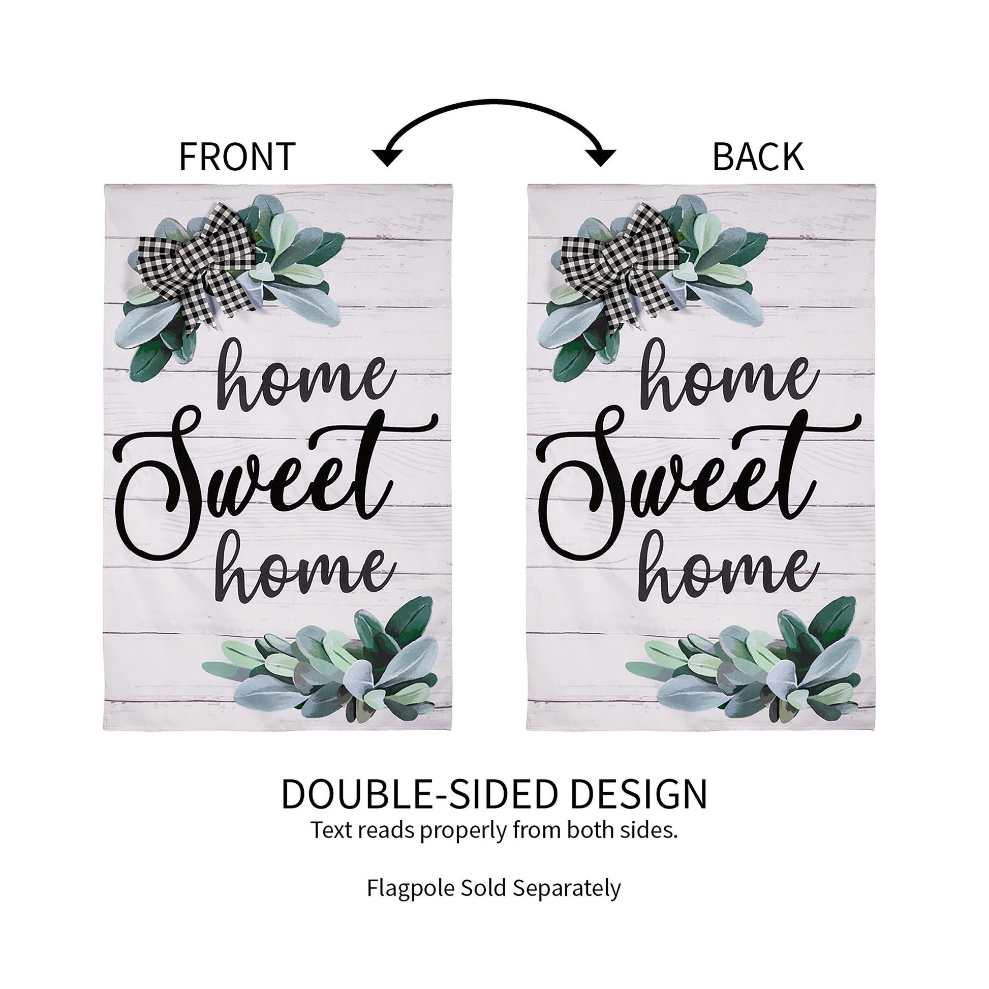 Home Sweet Home Eucalyptus House Burlap Flag - Tampa Home & Garden Store