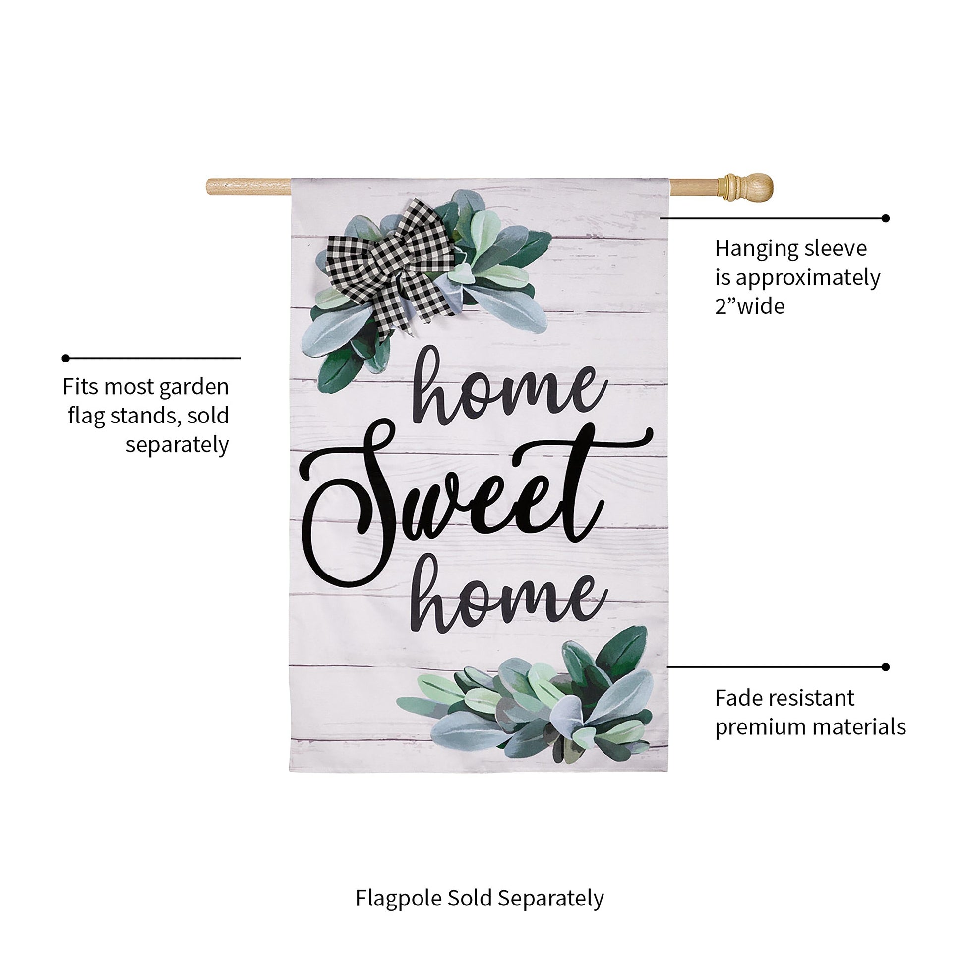 Home Sweet Home Eucalyptus House Burlap Flag - Tampa Home & Garden Store