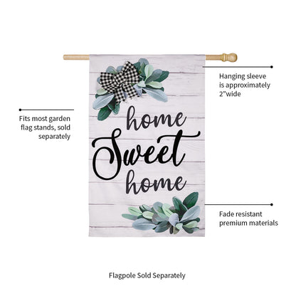 Home Sweet Home Eucalyptus House Burlap Flag - Tampa Home & Garden Store