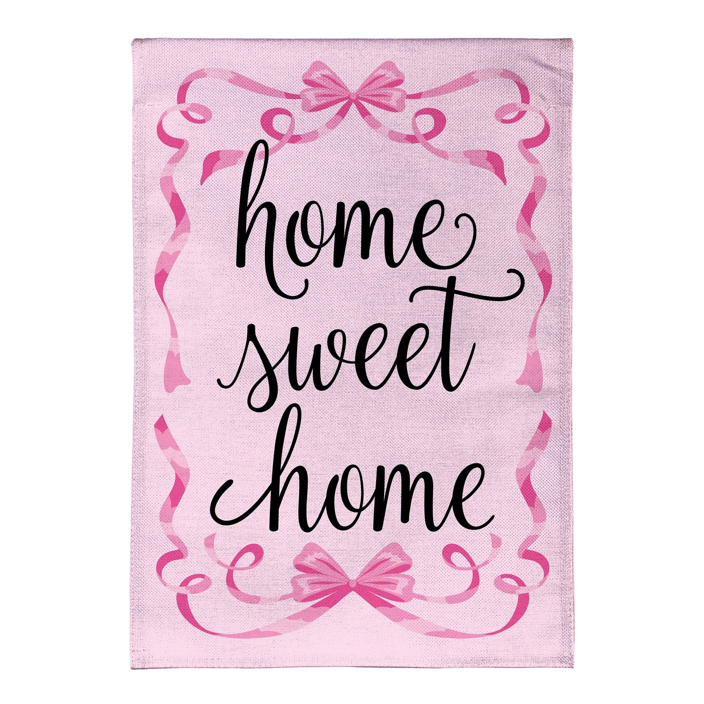 Home Sweet Home Pink Ribbon Burlap Garden Flag - Tampa Home & Garden Store