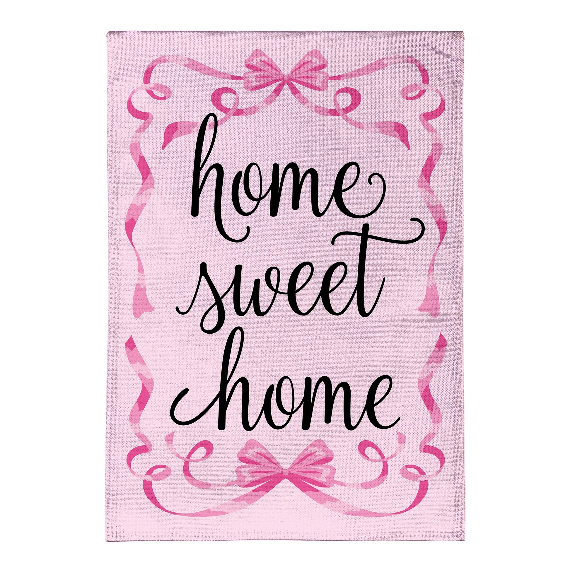 Home Sweet Home Pink Ribbon Burlap Garden Flag - Tampa Home & Garden Store