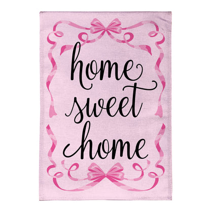 Home Sweet Home Pink Ribbon Burlap Garden Flag - Tampa Home & Garden Store