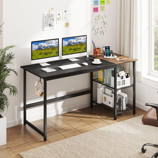 59 Inch Home Office Computer Desk with Removable Storage Shelves - Tampa Home & Garden Store