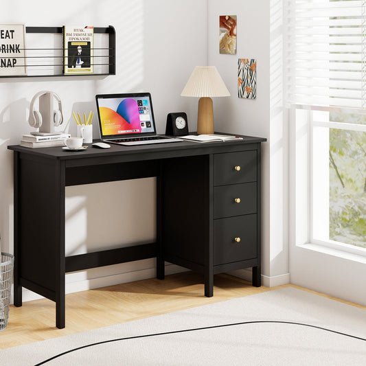 3-Drawer Home Office Study Computer Desk with Spacious Desktop-Black - Tampa Home & Garden Store