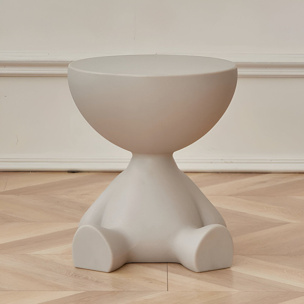 Round white coffee table Moktan Sabai with bowl top on pedestal base on Tampa Home & Garden Store