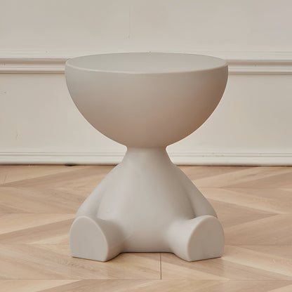 Round white coffee table Moktan Sabai with bowl top on pedestal base on Tampa Home & Garden Store