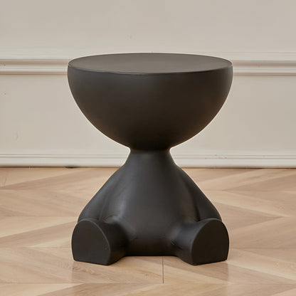 Round black coffee table with matte finish and pedestal base Moktan Sabai on Tampa Home & Garden Store