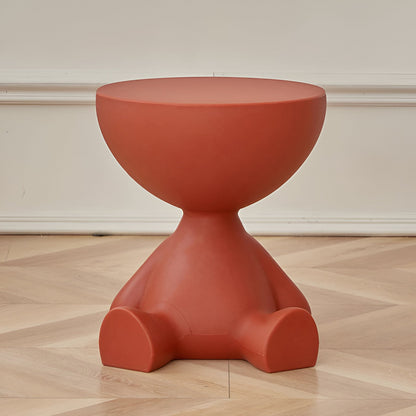 Round coffee table Moktan Sabai, terracotta orange bowl-top on pedestal base on Tampa Home & Garden Store