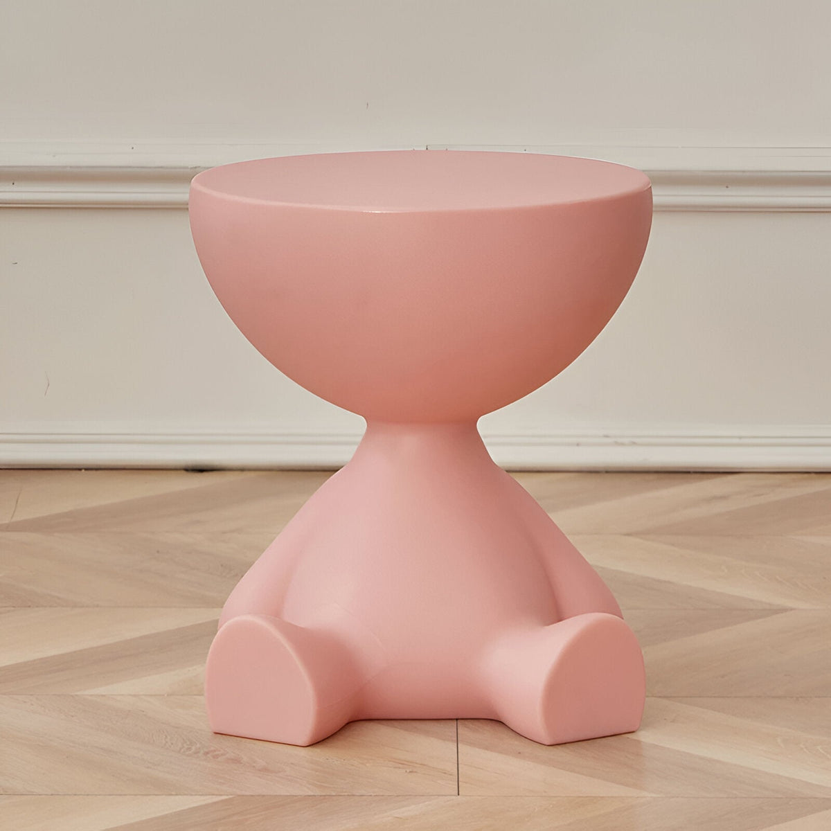 Round coffee table pink by Moktan Sabai with pedestal base on Tampa Home & Garden Store