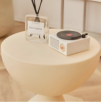 Round coffee table side table Moktan Sabai white finish, modern design on Tampa Home & Garden Store