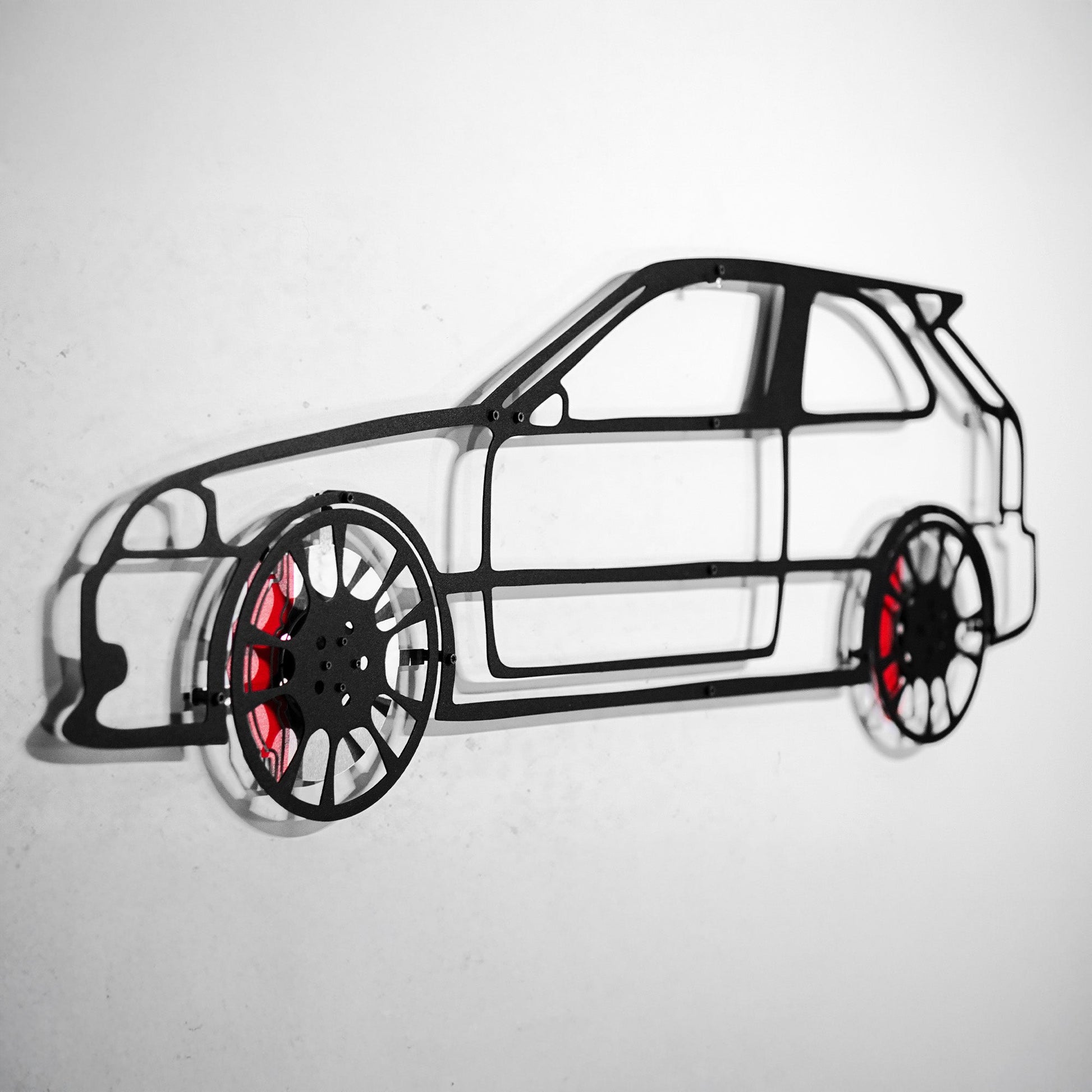 Honda Civic Wall Art – JDM Steel Silhouette with Spinning Wheels-KAFMEKA028 - Tampa Home & Garden Store