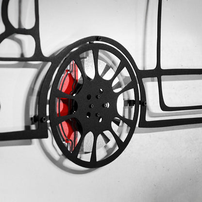 Honda Civic Wall Art – JDM Steel Silhouette with Spinning Wheels-KAFMEKA028 - Tampa Home & Garden Store