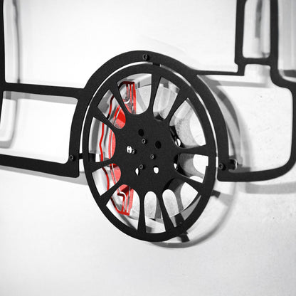 Honda Civic Wall Art – JDM Steel Silhouette with Spinning Wheels-KAFMEKA028 - Tampa Home & Garden Store