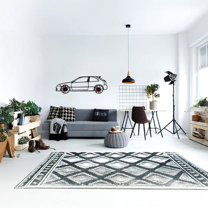 Honda Civic Wall Art – JDM Steel Silhouette with Spinning Wheels-KAFMEKA028 - Tampa Home & Garden Store
