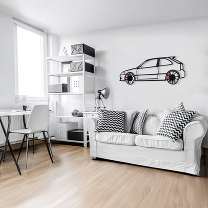Honda Civic Wall Art – JDM Steel Silhouette with Spinning Wheels-KAFMEKA028 - Tampa Home & Garden Store