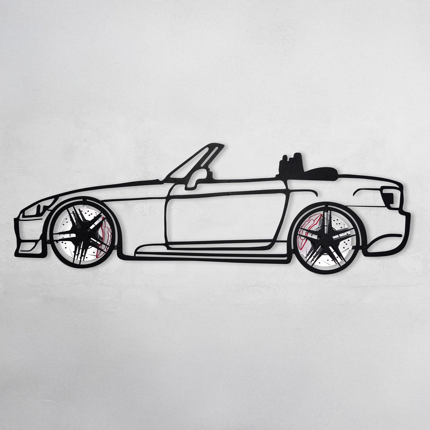 Honda S2000 Wall Art – JDM Steel Silhouette with Spinning Wheels-KAFMEKA029 - Tampa Home & Garden Store