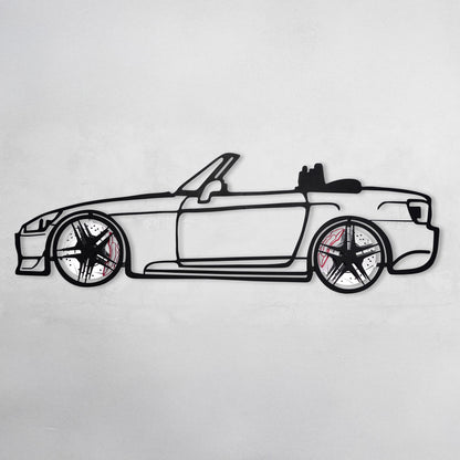Honda S2000 Wall Art – JDM Steel Silhouette with Spinning Wheels-KAFMEKA029 - Tampa Home & Garden Store