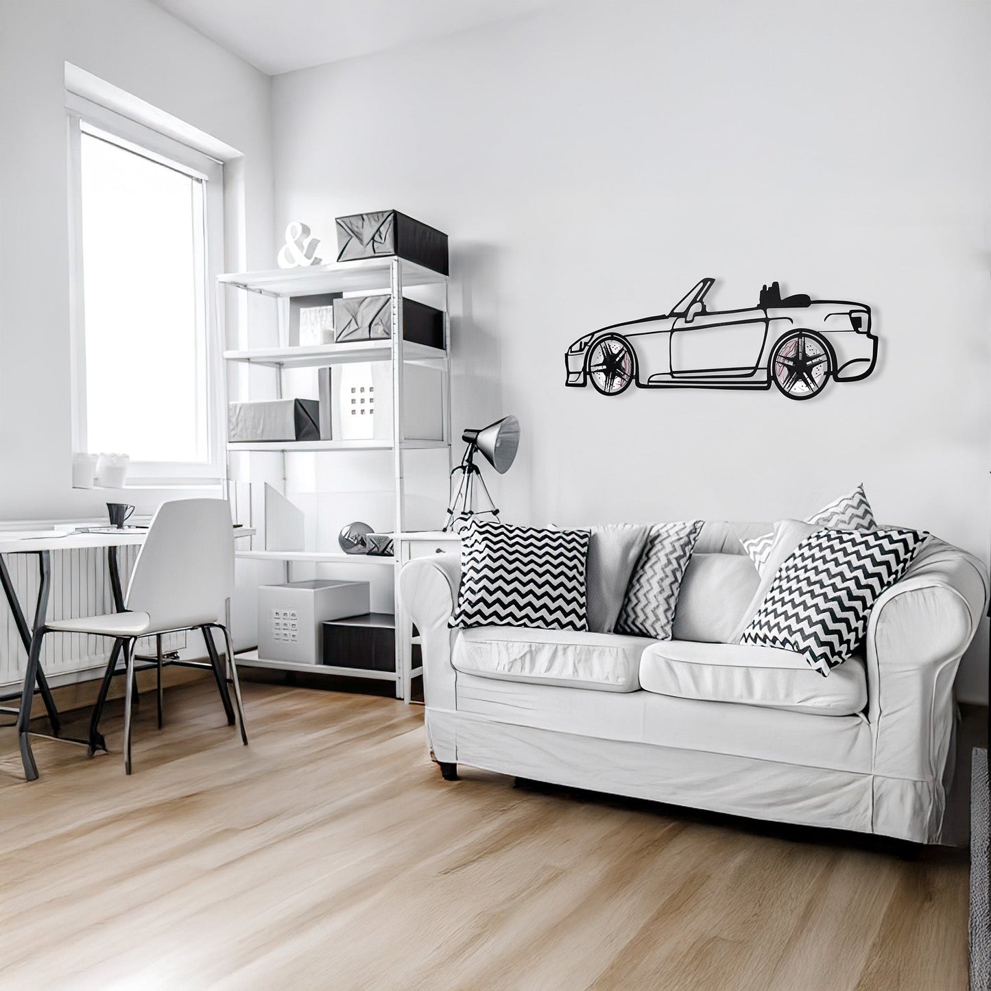 Honda S2000 Wall Art – JDM Steel Silhouette with Spinning Wheels-KAFMEKA029 - Tampa Home & Garden Store