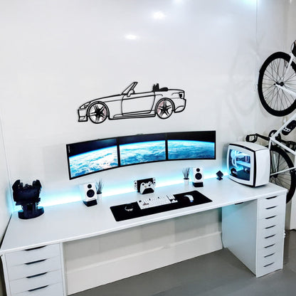 Honda S2000 Wall Art – JDM Steel Silhouette with Spinning Wheels-KAFMEKA029 - Tampa Home & Garden Store