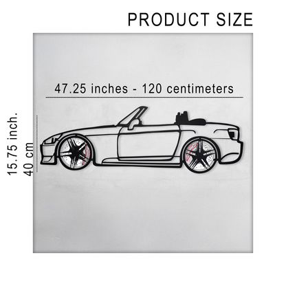 Honda S2000 Wall Art – JDM Steel Silhouette with Spinning Wheels-KAFMEKA029 - Tampa Home & Garden Store