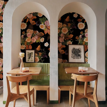 Honey & Poppies Wallpaper, black - Tampa Home & Garden Store