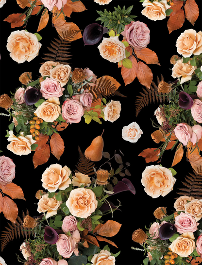 Honey & Poppies Wallpaper, black - Tampa Home & Garden Store