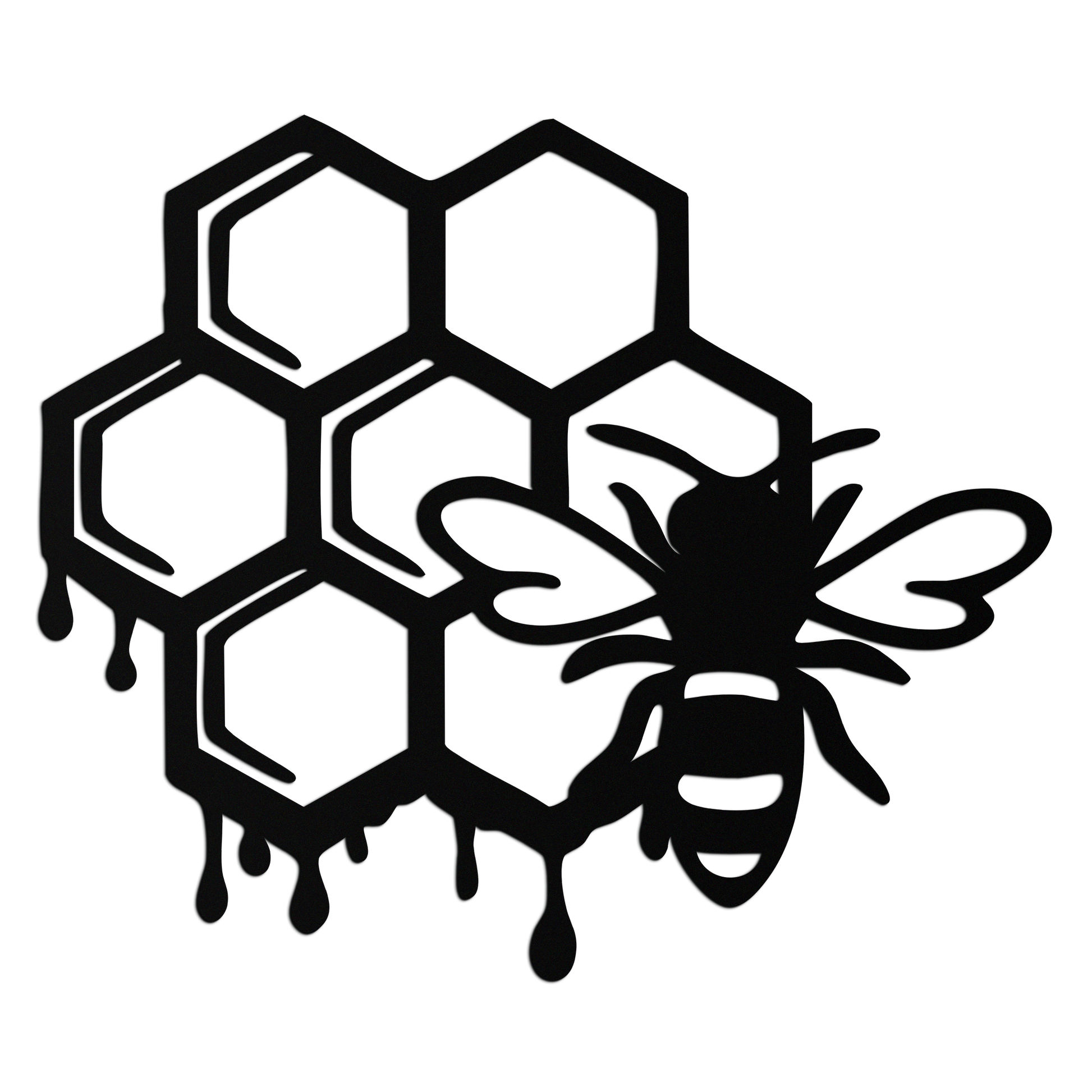 Honeybee and Honeycomb Silhouette Metal Wall Art – Modern Bee Home Decor- KAF543 - Tampa Home & Garden Store