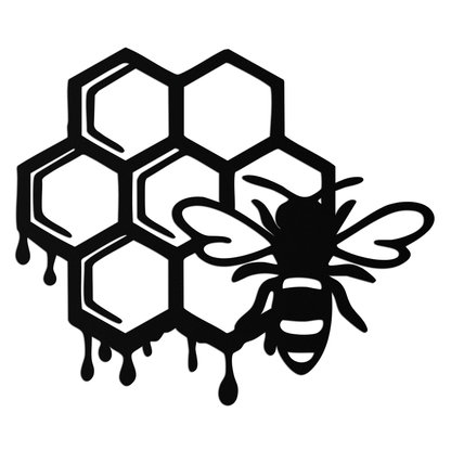 Honeybee and Honeycomb Silhouette Metal Wall Art – Modern Bee Home Decor- KAF543 - Tampa Home & Garden Store