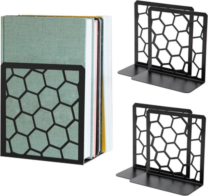 Honeycomb Bookends 2-Pack – Modern Metal Book Ends by Geomod - Tampa Home & Garden Store