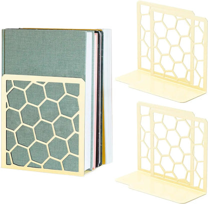 Honeycomb Bookends 2-Pack – Modern Metal Book Ends by Geomod - Tampa Home & Garden Store