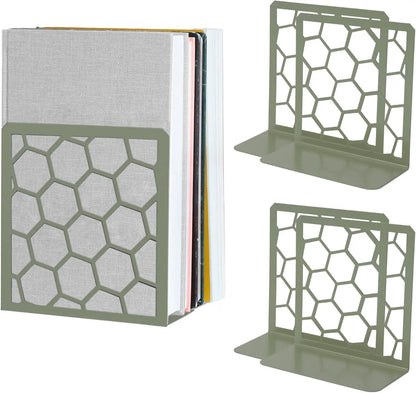 Honeycomb Bookends 2-Pack – Modern Metal Book Ends by Geomod - Tampa Home & Garden Store