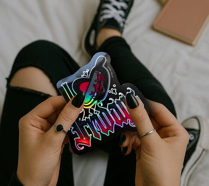 Horror Friday Nights, Waterproof Die Cut Sticker, Choose Between Glossy or Holographic, Perfect to Add Scariness to any Surface - Tampa Home & Garden Store
