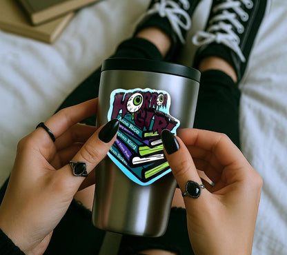 Horror Girl Book Lover Sticker: Gothic Waterproof Vinyl Decal - Tampa Home & Garden Store