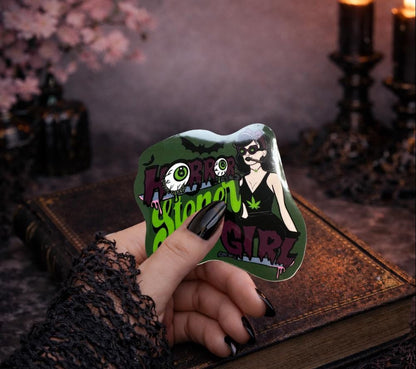 Horror Stoner Girl Waterproof Sticker – Vintage/Retro Gothic Design - Tampa Home & Garden Store