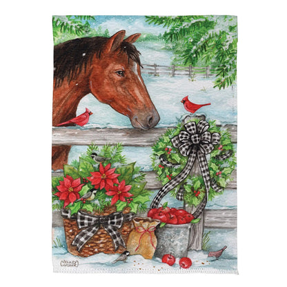 Horse & Cardinal Suede Garden Flag - Tampa Home & Garden Store