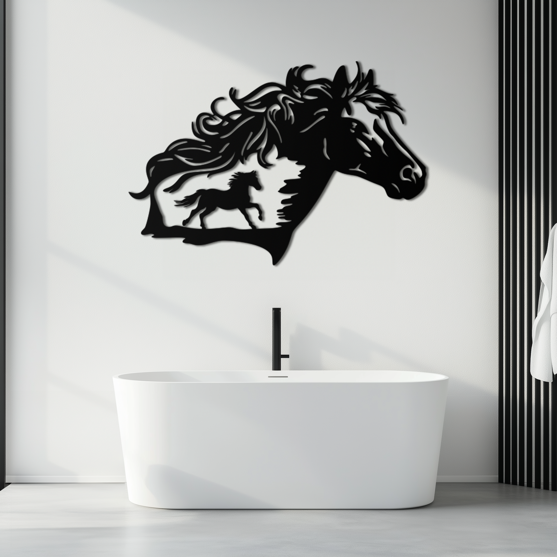 Horse Silhouette Metal Wall Art – Modern & Stylish - KAF137 - Tampa Home & Garden Store