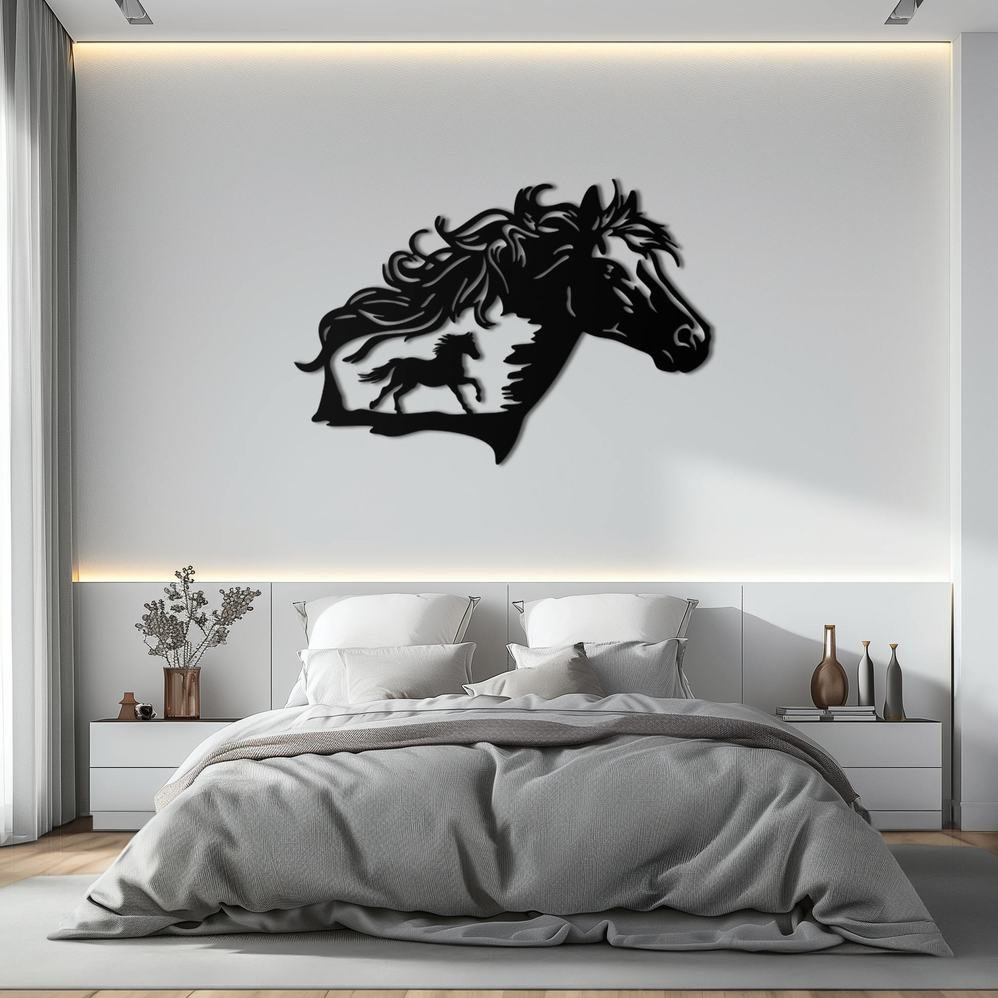 Horse Silhouette Metal Wall Art – Modern & Stylish - KAF137 - Tampa Home & Garden Store