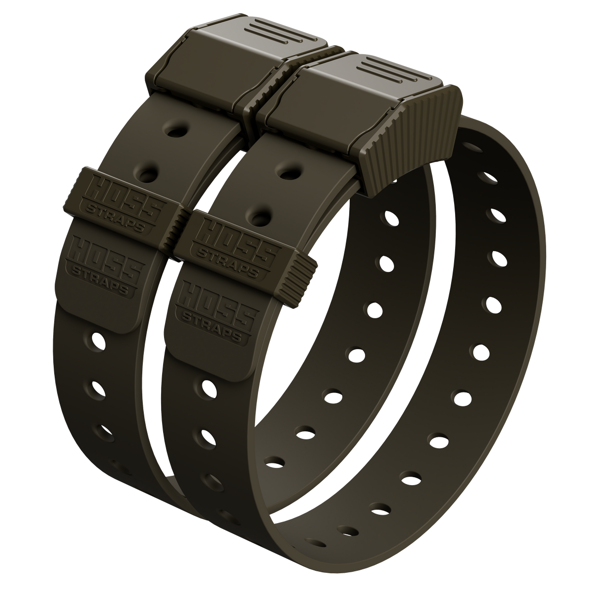 Basic Bucket Strap Pack Hoss Straps brown textured straps with embossed logos on Tampa Home & Garden Store