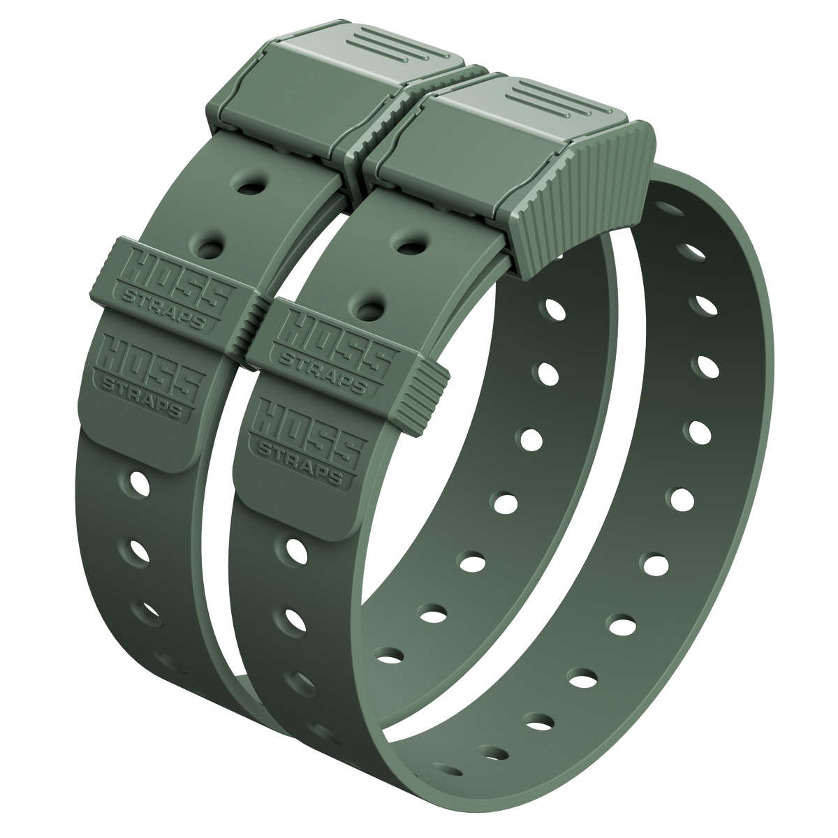 Basic Bucket Strap Pack by Hoss Straps; olive green modular belt straps with embossed tabs on Tampa Home & Garden Store