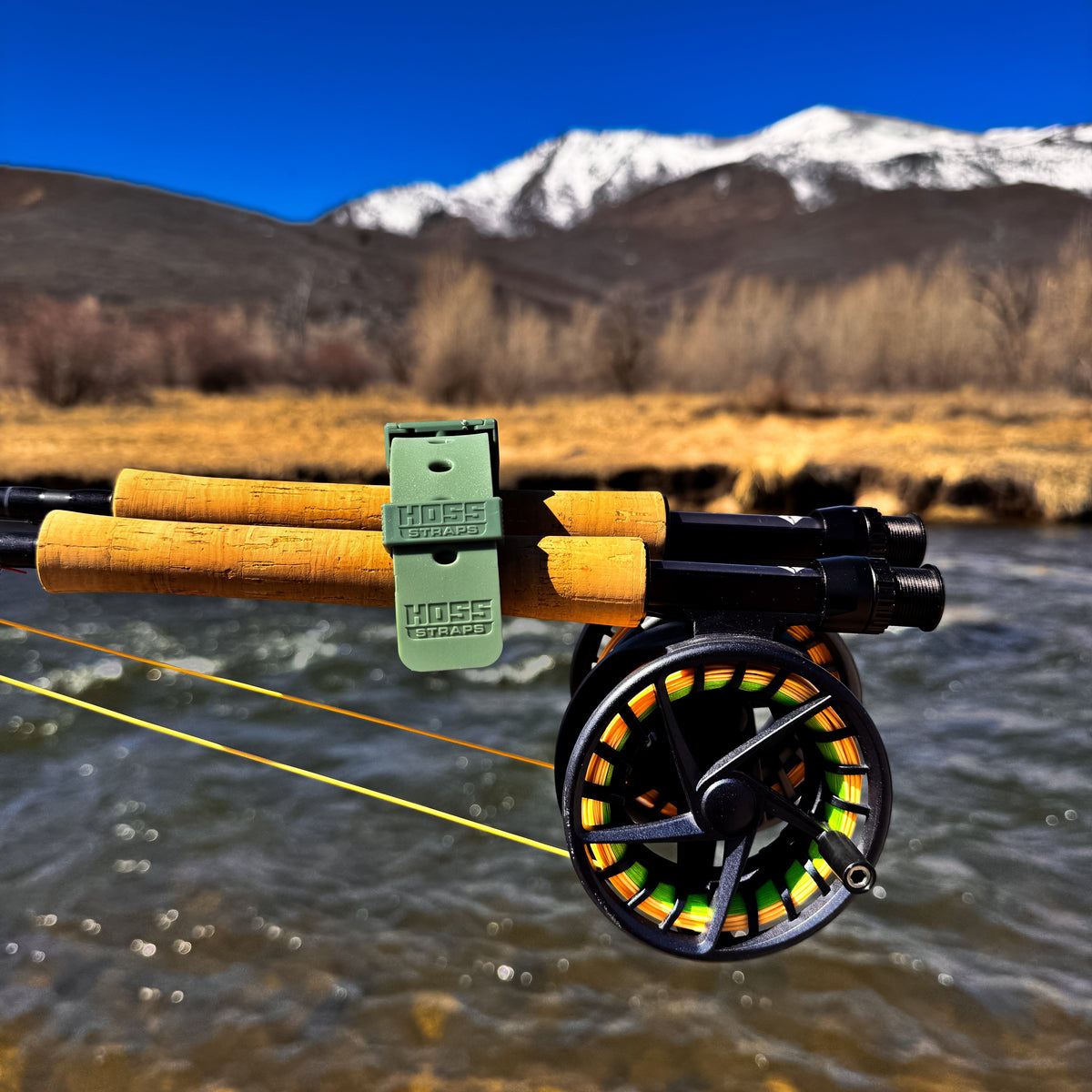 Gear Straps 12-Inch Hoss Straps camping tools with green buckle and orange foam handles on Tampa Home & Garden Store
