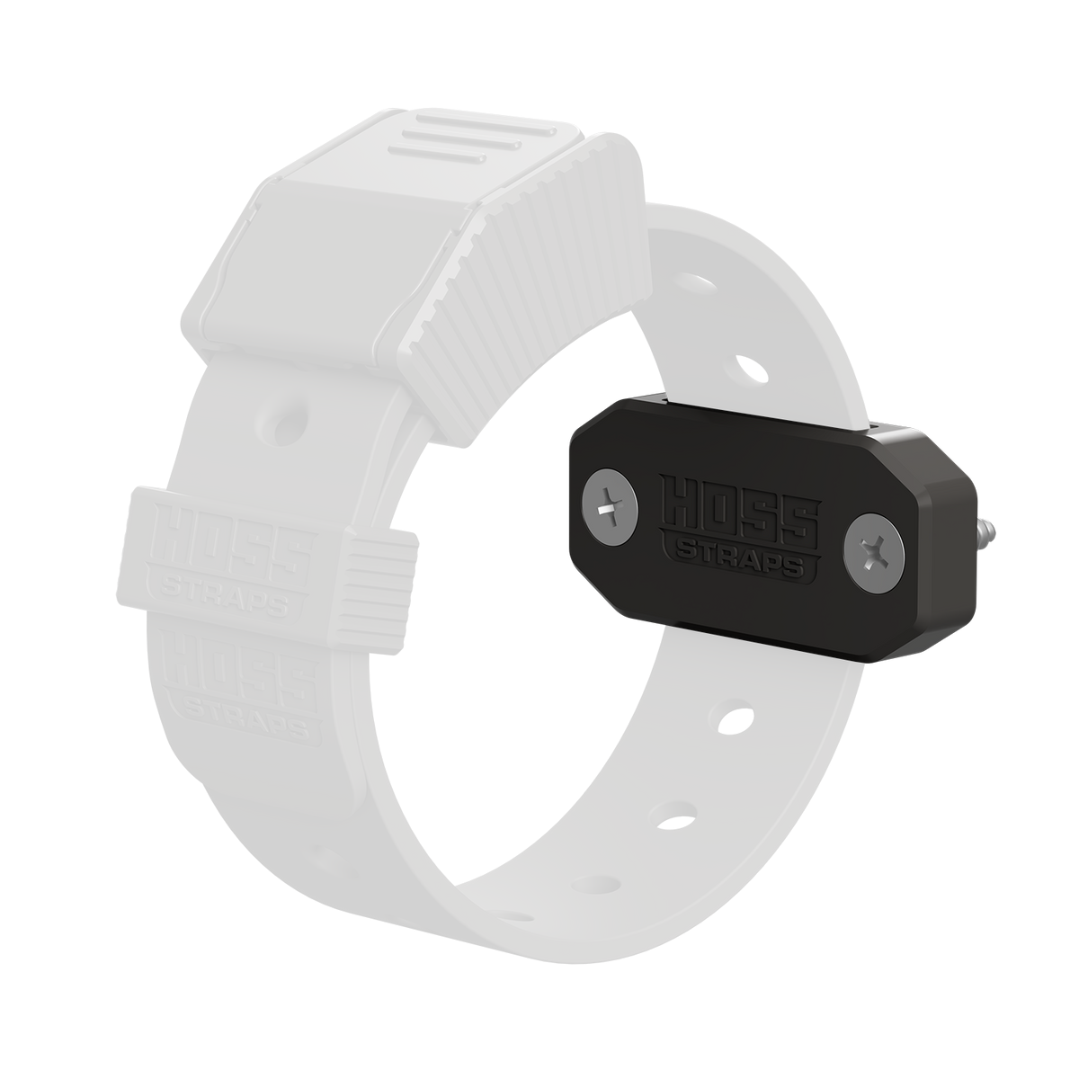 Strap Mount Bracket (Single Slot) 2-Pack, Hoss Straps, black metal bracket with ribbed top clamp on Tampa Home & Garden Store