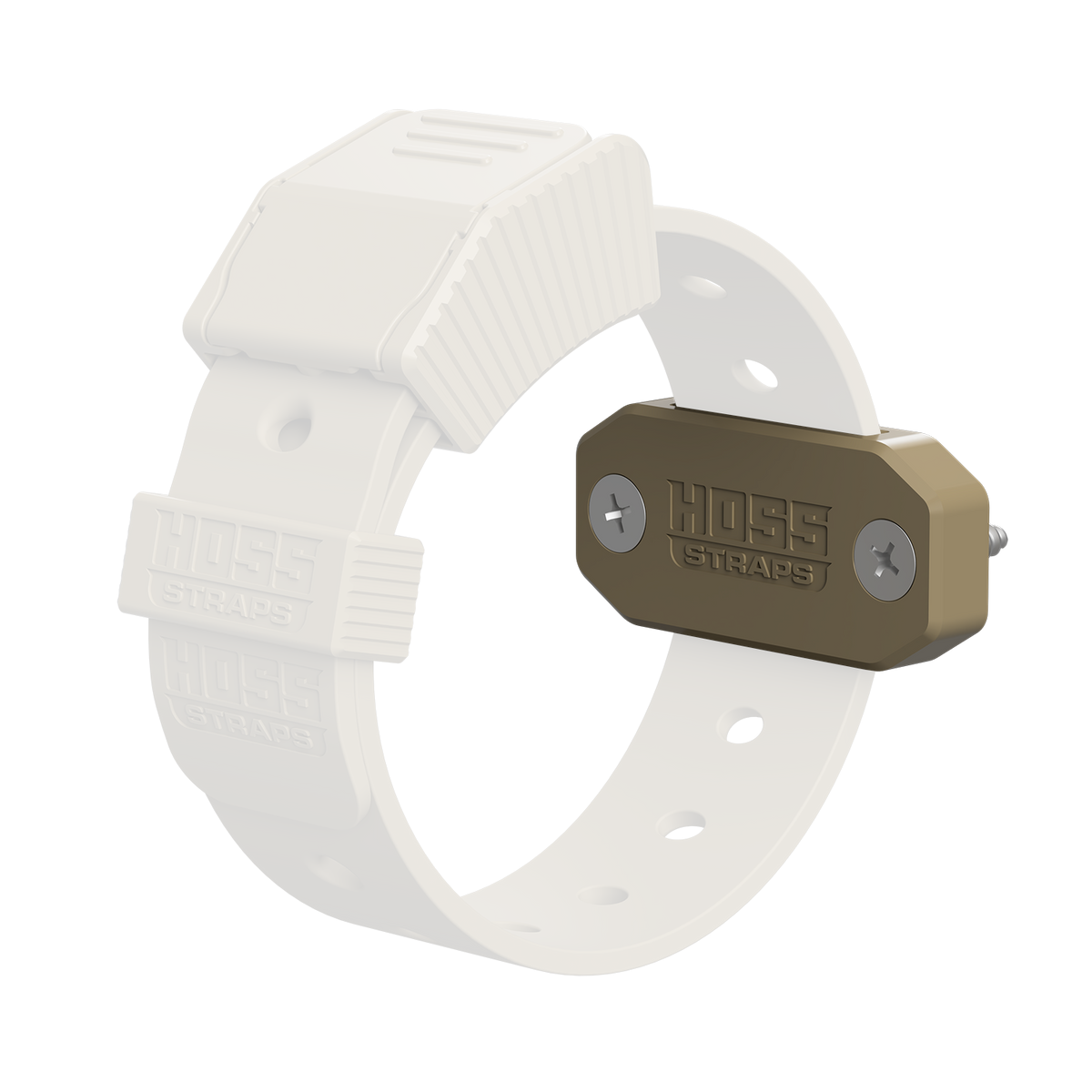 Strap Mount Bracket (Single Slot) 2-Pack by Hoss Straps in tan with ribbed strap on Tampa Home & Garden Store