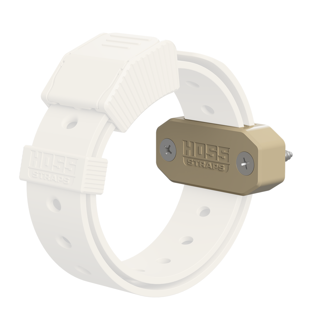 Strap Mount Bracket double-slot 2-pack by Hoss Straps, beige ribbed strap on Tampa Home & Garden Store